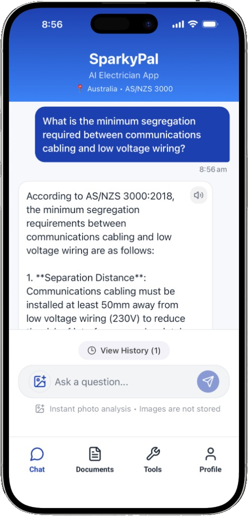 SparkyPal AI Electrical Chat for electricians